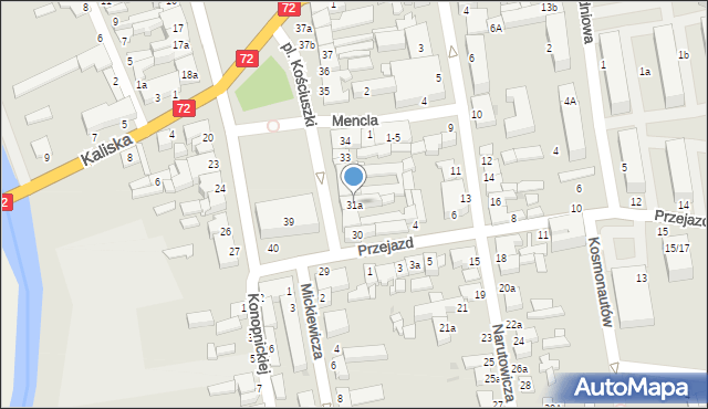Poddębice, Plac Kościuszki Tadeusza, gen., 31a, mapa Poddębice