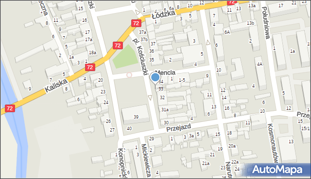 Poddębice, Plac Kościuszki Tadeusza, gen., 33a, mapa Poddębice