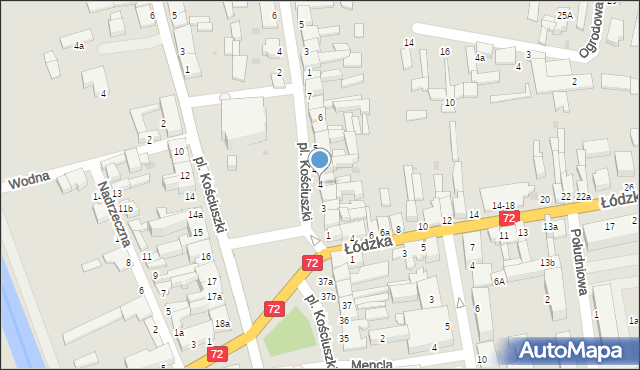 Poddębice, Plac Kościuszki Tadeusza, gen., 4, mapa Poddębice