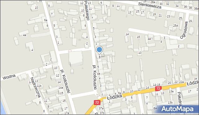 Poddębice, Plac Kościuszki Tadeusza, gen., 6, mapa Poddębice