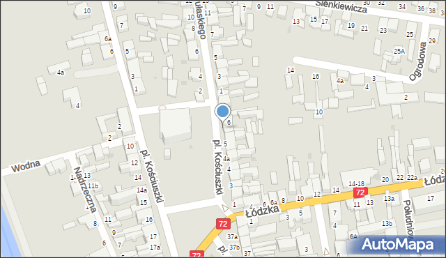 Poddębice, Plac Kościuszki Tadeusza, gen., 6a, mapa Poddębice
