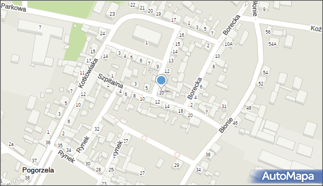 Pogorzela, Plac Powstańców Wielkopolskich, 10, mapa Pogorzela