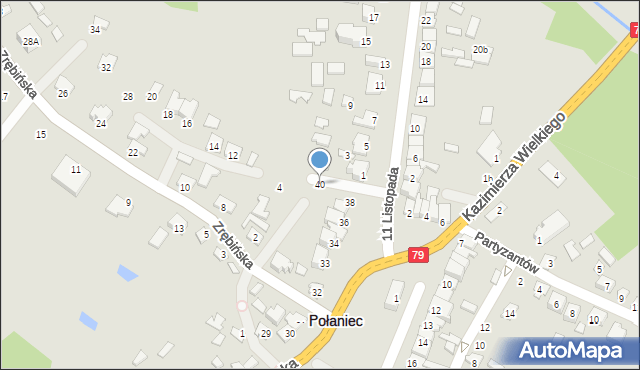 Połaniec, Plac Uniwersału Połanieckiego, 40, mapa Połaniec