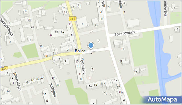 Police, Plac Króla Bolesława Chrobrego, 1, mapa Police