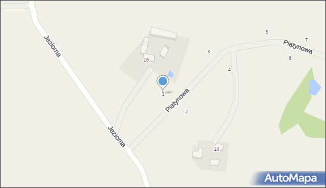 Pomieczyno, Platynowa, 1, mapa Pomieczyno