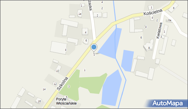 Poryte, Plac Piłsudskiego Józefa, marsz., 1, mapa Poryte