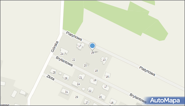 Porzecze, Platynowa, 15, mapa Porzecze