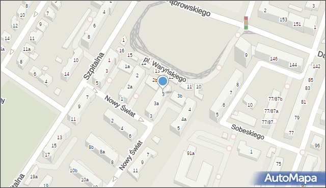 Poznań, Plac Waryńskiego Ludwika, 3, mapa Poznania