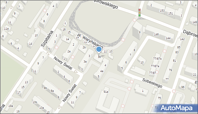 Poznań, Plac Waryńskiego Ludwika, 3b, mapa Poznania