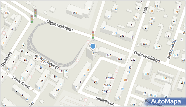 Poznań, Plac Waryńskiego Ludwika, 9, mapa Poznania