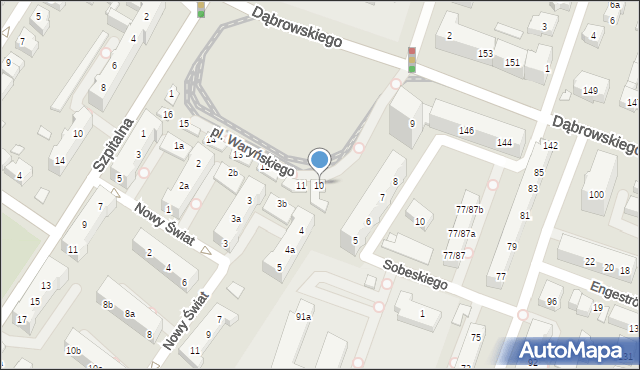 Poznań, Plac Waryńskiego Ludwika, 10, mapa Poznania