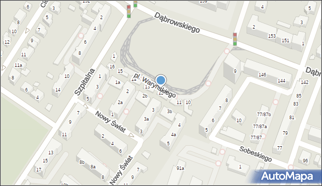 Poznań, Plac Waryńskiego Ludwika, 12, mapa Poznania