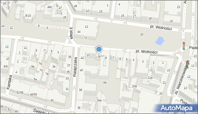 Poznań, Plac Wolności, 9, mapa Poznania