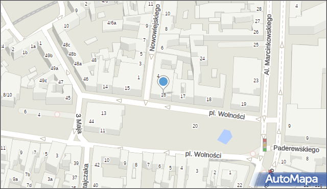 Poznań, Plac Wolności, 16, mapa Poznania