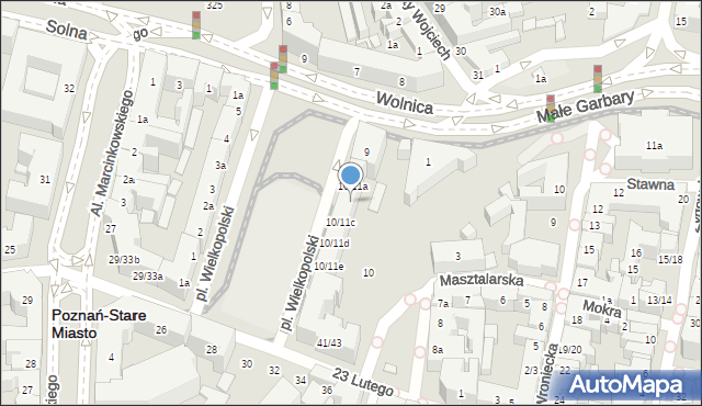 Poznań, Plac Wielkopolski, 10/11b, mapa Poznania