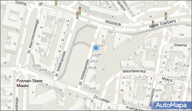 Poznań, Plac Wielkopolski, 10/11c, mapa Poznania