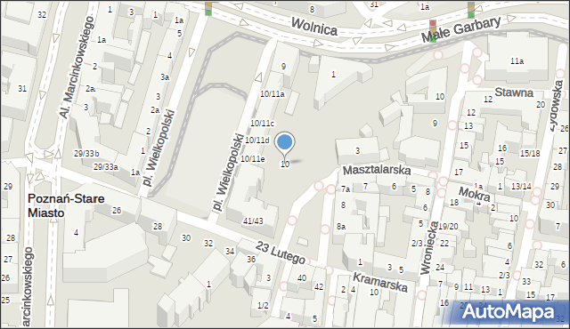 Poznań, Plac Wielkopolski, 10, mapa Poznania