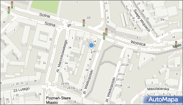 Poznań, Plac Wielkopolski, 4, mapa Poznania