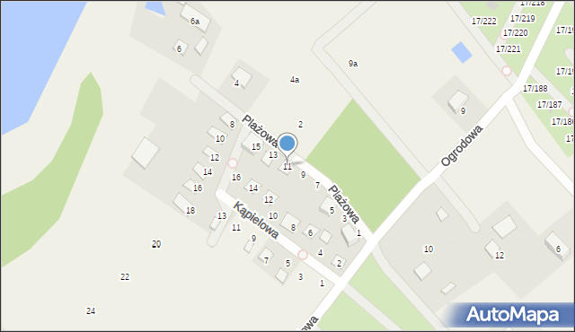 Prądocin, Plażowa, 11, mapa Prądocin