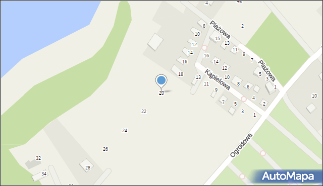 Prądocin, Plażowa, 20, mapa Prądocin