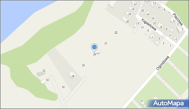 Prądocin, Plażowa, 24, mapa Prądocin