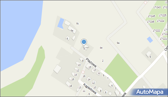 Prądocin, Plażowa, 4, mapa Prądocin