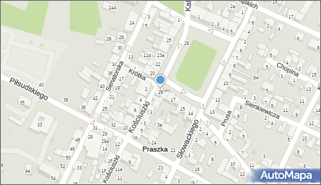 Praszka, Plac Grunwaldzki, 19, mapa Praszka