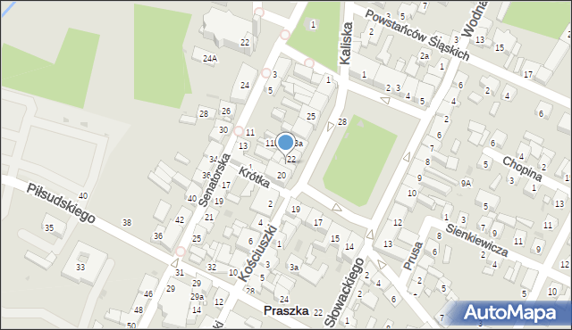 Praszka, Plac Grunwaldzki, 21, mapa Praszka