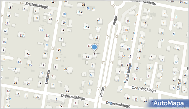 Pruszcz Gdański, Plater Emilii, 9, mapa Pruszcz Gdański