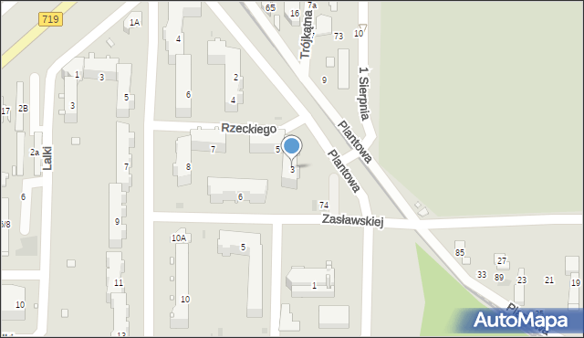 Pruszków, Plantowa, 3, mapa Pruszków