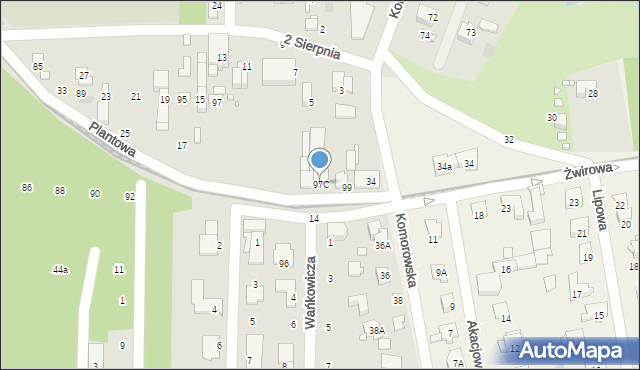 Pruszków, Plantowa, 97C, mapa Pruszków