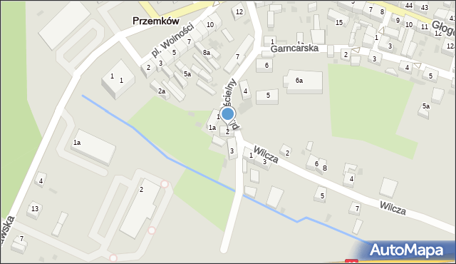 Przemków, Plac Kościelny, 2, mapa Przemków