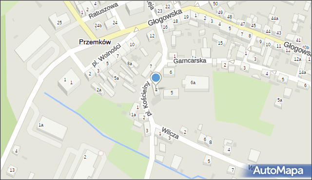 Przemków, Plac Kościelny, 4, mapa Przemków