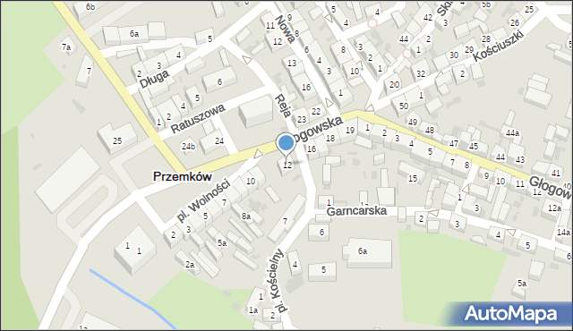 Przemków, Plac Wolności, 12, mapa Przemków