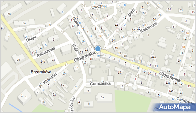 Przemków, Plac Wolności, 19, mapa Przemków