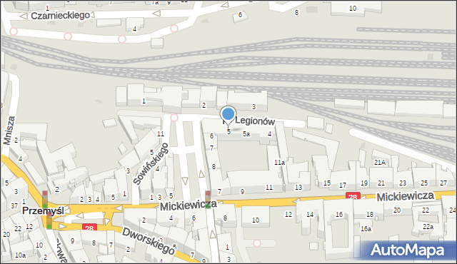 Przemyśl, Plac Legionów, 5, mapa Przemyśla