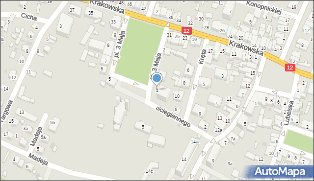Przysucha, Plac 3 Maja, 4, mapa Przysucha