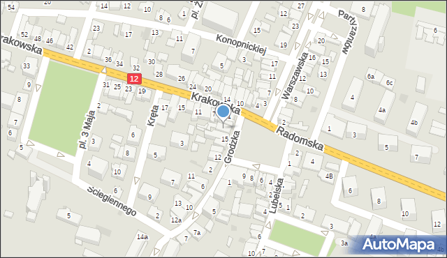 Przysucha, Plac Kolberga, 17a, mapa Przysucha