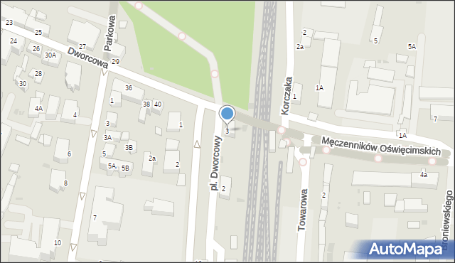 Pszczyna, Plac Dworcowy, 3, mapa Pszczyny