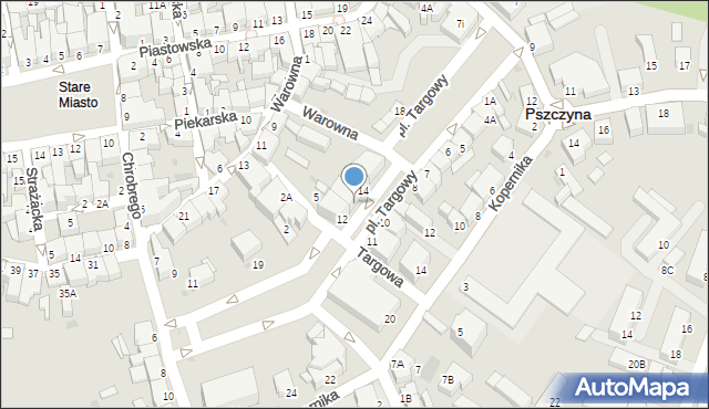 Pszczyna, Plac Targowy, 13, mapa Pszczyny