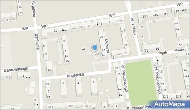 Pyskowice, Plac Kopernika Mikołaja, 2, mapa Pyskowice