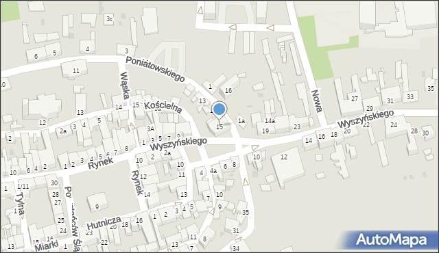 Pyskowice, Plac Księcia Józefa Poniatowskiego, 15, mapa Pyskowice