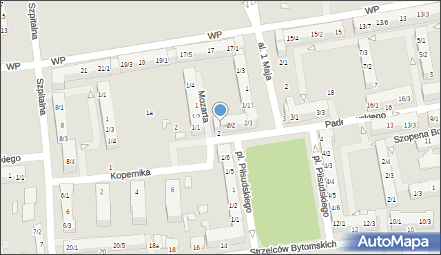 Pyskowice, Plac Piłsudskiego Józefa, marsz., 2/1, mapa Pyskowice