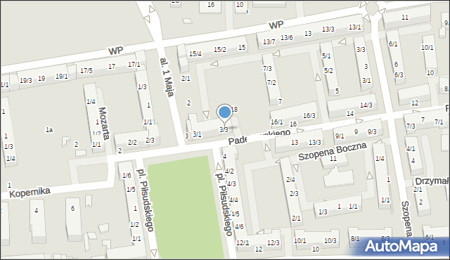 Pyskowice, Plac Piłsudskiego Józefa, marsz., 3/3, mapa Pyskowice
