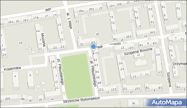Pyskowice, Plac Piłsudskiego Józefa, marsz., 4, mapa Pyskowice
