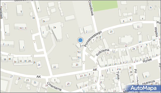 Pyskowice, Plac Poniatowskiego, 3, mapa Pyskowice