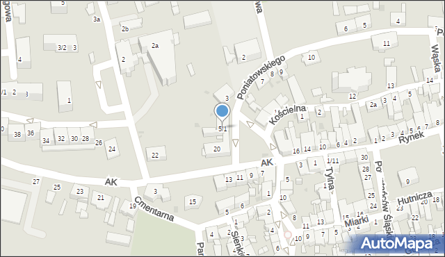 Pyskowice, Plac Poniatowskiego, 5, mapa Pyskowice