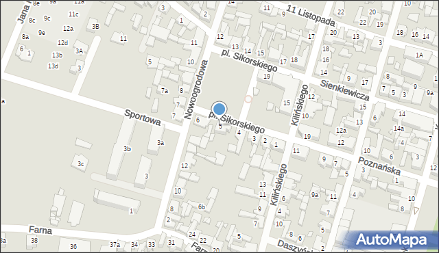 Pyzdry, Plac Sikorskiego Władysława, gen., 5, mapa Pyzdry