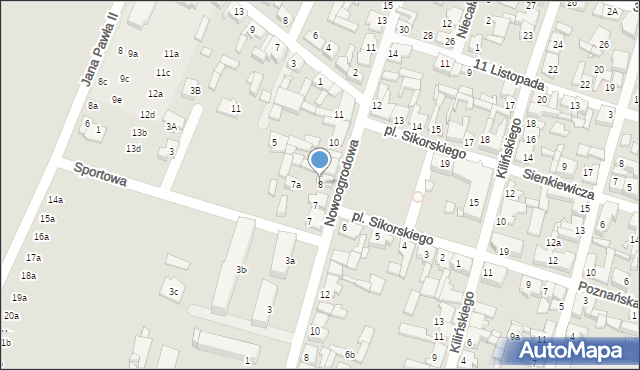 Pyzdry, Plac Sikorskiego Władysława, gen., 8, mapa Pyzdry