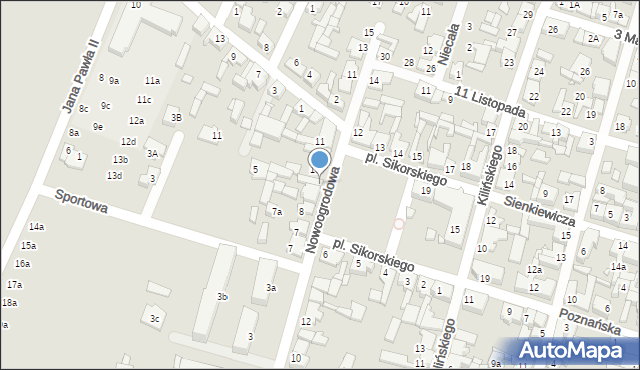 Pyzdry, Plac Sikorskiego Władysława, gen., 9a, mapa Pyzdry